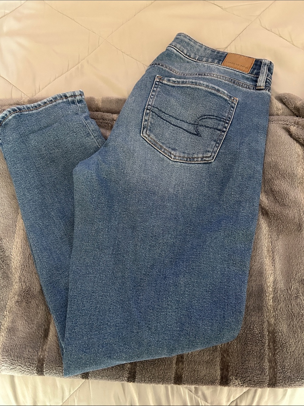 American Eagle Outfitters Straight Leg Jeans - Light Blue